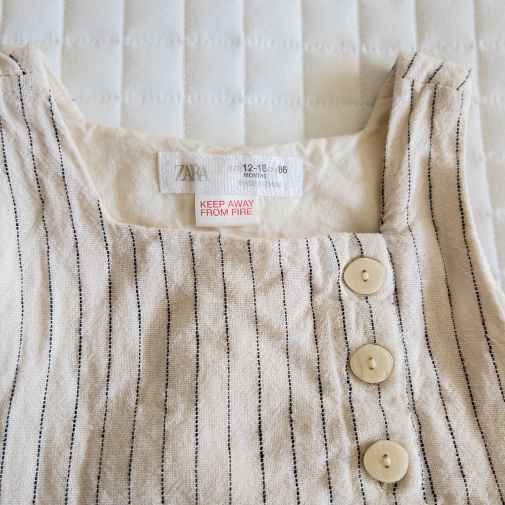Zara linen dress. 12-18 mo. Linen, lined.